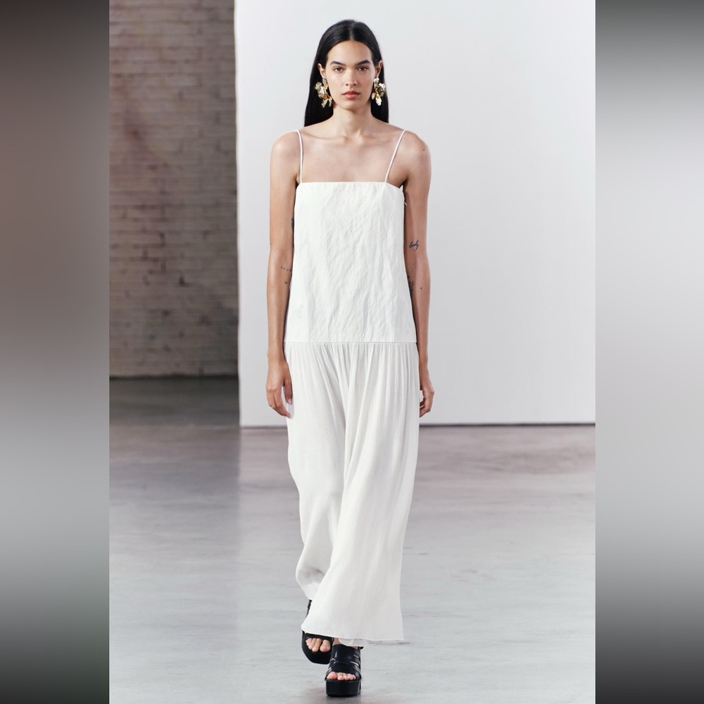 NWT ZARA MIXED DRESS - DROP WAIST DRESS